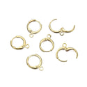 50pcs Raw Brass Round Huggies, Leverback Earring Hooks, Open Jump Ring, 14mm, Unplated/Uncoated, CX262