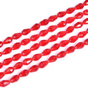 120pcs Creative Club Faceted Teardrop Crystal Glass Beads, Center Drilled, Light Siam Red, 12x8mm, Hole ID 1mm, CCT-1206