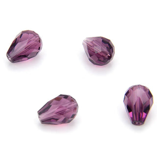 24pcs Adabele Austrian Faceted Teardrop Crystal Beads #5500, Amethyst, 8mm x 6mm, Hole ID 1mm, SST-811