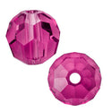 25pcs Preciosa Faceted Round Crystal Beads, Fuchsia (Pink), 6mm, Hole ID 1mm, Pre-2R622