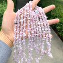 Natural Light Purple Pink Kunzite Gemstones Chip Beads, Free Form, 5mm-8mm, Hole ID 1mm, 1 Strand/31 Inch, GZ1-33