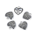 20pcs You Rock Heart Charms, 30.3mm Large One Sided Heart Drop Pendants, Antique Silver, MC-D11