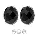 24pcs Adabele Austrian Faceted Rondelle Crystal Beads #5040, Jet Black, Size Selections: 6x4mm, 8x6mm, 10x8mm
