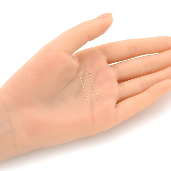 20pcs Real 1/20 14K Gold Filled Flat Head Pins Headpin, 24 Gauge/0.5mm, Length Selections: 1 inch/1.5 inch/2 inch