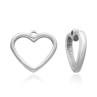 10pcs 304 Stainless Steel Heart Open Back Bezel Settings (20mm/34mm)