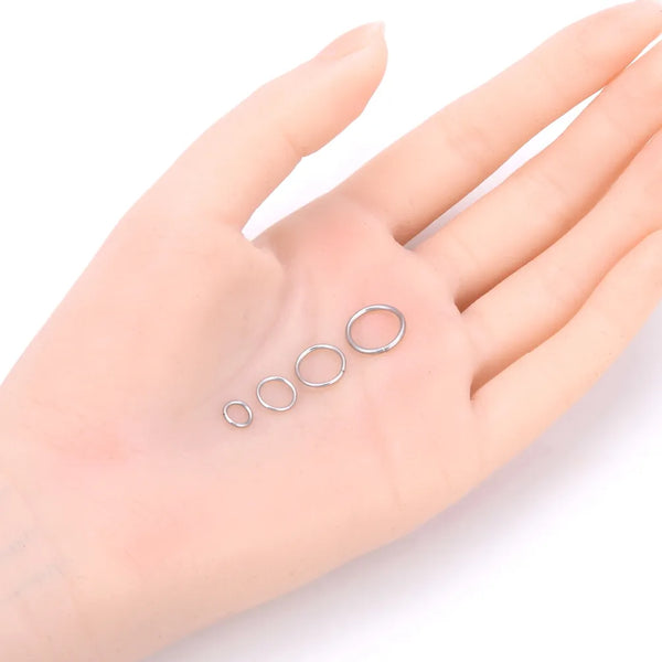 200pcs 304 Stainless Steel Open Jump Rings (10mm/12mm)