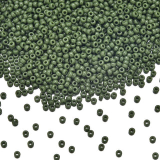 50g Miyuki Rocaille 11/0 Round Seed Beads Opaque Avocado RR-501