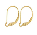 50pcs Interchangeable Leverback Earring Hooks, 18K Yellow Gold Plated Brass, 17mm, CF260-2