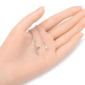 1pc 925 Sterling Silver 2mm Diamond-Cut Figaro Chain Bracelet, Tarnish Resistant White Gold Plated, Length Selections: 7 inch/7.5 inch/8 inch
