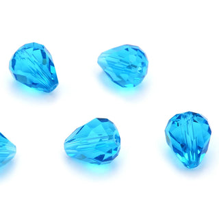 24pcs Adabele Austrian Faceted Teardrop Crystal Beads #5500, Capri Blue, 12mm x 10mm, Hole ID 1.2mm, SST-1225