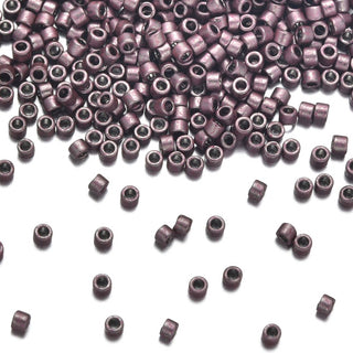 7.5g Miyuki Delica 11/0 Seed Beads, Nickel-Plated Dyed Dark Mauve DB462