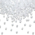 30g Miyuki Delica 11/0 Seed Beads, Silk Satin Rainbow Crystal White DB670