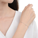 1pc 925 Sterling Silver 3mm Bead Station Cable Chain Bracelet, Length Selections: 7 inch/7.5 inch