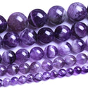 Natural Banded Purple Amethyst Gemstone Round Beads, 15 Inch/1 Strand, Size Selections: 4mm/6mm/8mm/10mm
