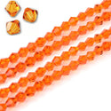 500pcs Creative Club Faceted Bicone Crystal Loose Glass Beads Spacer Bulk Sun Orange 4mm (0.16 Inch) Small, 4mm (0.16 Inch) Small Tiny, Hole ID 0.9mm, CCB412