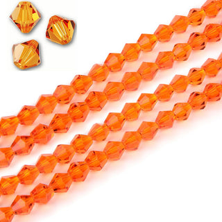 200pcs Creative Club Faceted Bicone Crystal Glass Beads, Sun Orange, 8mm (0.31 Inch), Hole ID 1.1mm, CCB812