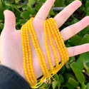 Natural Yellow Lemon Jade Gemstone Faceted Round Beads, 4mm/Small, Hole ID 0.9mm, 2 Strands/28 Inch Total, GH-B20