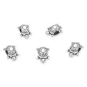 20pcs Turtle Symbol of Longivity Large Hole Beads, Hole ID 4.5mm, Antique Silver, Zinc Alloy Metal, MEC-A7
