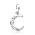 1pc 925 Sterling Silver Letter C Charm, Tarnish Resistant Rhodium Plated, Cubic Zirconia CZ Name Initial Pendant Drop,SSP-C3