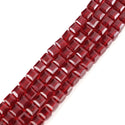 100pcs Creative Club Faceted Cube Crystal Glass Beads, Siam Red, 8mm, Hole ID 1mm, CCC805