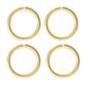 200pcs Open Jump Rings, O Rings, 18K Yellow Gold Plated, Size Selections: 4mm/6mm/8mm/10mm/12mm