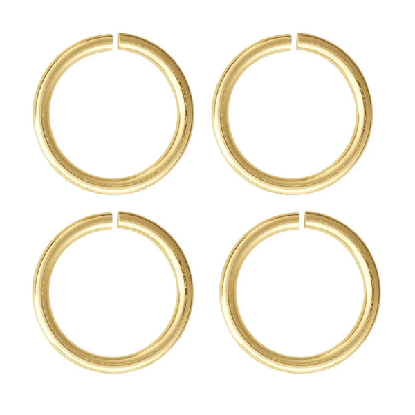 200pcs Open Jump Rings, O Rings, 18K Yellow Gold Plated, Size Selections: 4mm/6mm/8mm/10mm/12mm