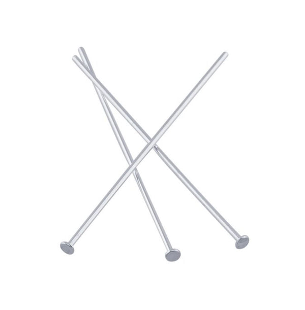 500pcs Flat Head Pins Headpins, Silver Plated, 0.7mm/21 Gauge, Length Selections: 18mm/22mm/26mm/30mm/38mm/50mm