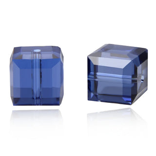 24pcs Adabele Austrian Faceted Cube Crystal Beads #5601, Dark Indigo Blue, Size Selections: 4mm/6mm/8mm