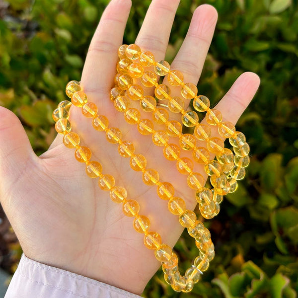 Adabele Premium 108 Mala Bead Tassel Necklace, 8mm Natural Citrine Yellow Gemstone, Gemstone, Buddhist Japa Prayer Beaded Jewelry RGN19