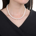 Natural Grade AAA+ Round White Cultured Freshwater Pearl Necklace, 8-9mm Pearl Strand, Length Selections: 16 inch/18 Inch