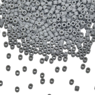 30g Miyuki Delica 11/0 Seed Beads, Opaque Matte Grey DB761
