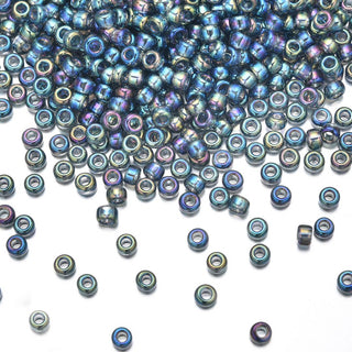 50g Miyuki Rocaille 8/0 Round Seed Beads Translucent Rainbow Grey RR-249