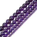 Natural Purple Amethyst Gemstone Round Beads, 15 Inch/1 Strand, Size Selections: 4mm/6mm/8mm/10mm