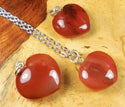 1pc You Are My Only Love Necklace, Natural Carnelian Red Agate Gemstone Large Heart Pendant, 26 Inch Surgical Stainless Steel Chain, GGP8-B10