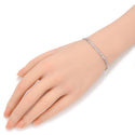 1pc 925 Sterling Silver 3mm Mariner Chain Bracelet, Tarnish Resistant White Gold Plated, Length Selections: 7 inch/7.5 inch/8 inch