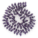 200pcs Creative Club Faceted Teardrop Briolette Crystal Glass Beads, Pendant Drop, Amethyst Purple, 12x6mm, Hole ID 1mm, CCT2-27