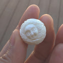 1pc Beautiful 3D Goddess Mermaid Hand Carved White Buffalo Bone Drop Pendant, Symbol of Strength Prosperity Pendant, with Sterling Silver Bail, 0.78 Inch, BP-102