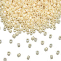 7.5g Miyuki Delica 11/0 Seed Beads, Opaque Rainbow Cream DB157