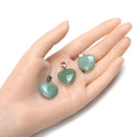 4pcs Natural Green Aventurine Gemstone Pendants, 20mm Heart Shaped Stone Drops, G2P-H4