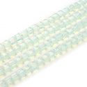 100pcs Creative Club Faceted Cube Crystal Glass Beads, White Opal, 6mm, Hole ID 1mm, CCC634