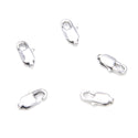 50pcs Rectangle Lobster Claw Clasp, 50pcs Open Jump Rings, Sterling Silver Plated Brass, Size Selections: 10mm/12mm