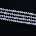 Natural Blue Moonstone Gemstone Tiny Small Faceted Round Beads, 4mm, Hole ID 0.6mm, 15 Inch/1 Strand, GK4-7