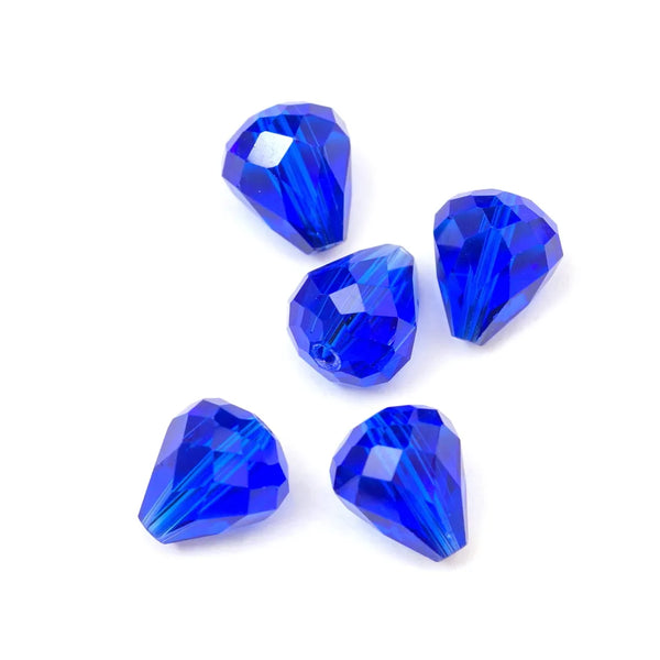24pcs Adabele Austrian Faceted Teardrop Crystal Beads #5500, Sapphire Blue, 12mm x 10mm, Hole ID 1.2mm, SST-1213