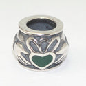 1pc Solid 925 Sterling Silver Precious Heart Charm Love Bead, Compatible with Pandora All Other Charm Bracelet, EC647
