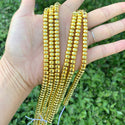 Grade A Natural Hematite Gemstone Rondelle Beads, Gold Plated, 1 Strand/15 Inch, 6x4mm, Hole ID 1mm, GFC8-3