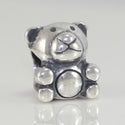 1pc Cute Solid 925 Sterling Silver Teddy Bear Animal Bead Charm, Compatible with Pandora All Other Charm Bracelets, EC2-L1