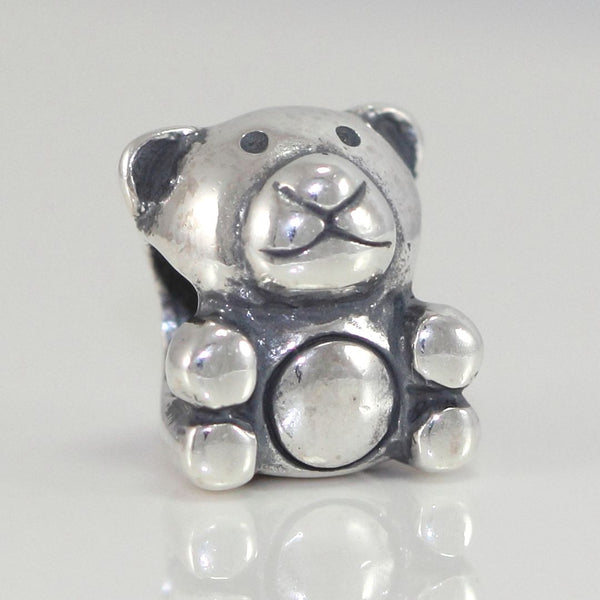 1pc Cute Solid 925 Sterling Silver Teddy Bear Animal Bead Charm, Compatible with Pandora All Other Charm Bracelets, EC2-L1