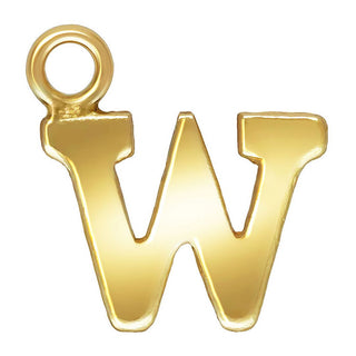 1pc Real 1/20 14K Gold Filled Letter W, Small Alphabet Charm Drop, 7.8x5.7mm , JK12-A23