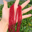 500pcs Creative Club Faceted Rondelle Crystal Glass Beads, Siam Red, 6x4mm, Hole ID 1mm, CCR605