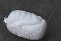 1pc Beautiful 3D Goddess Mermaid Hand Carved White Buffalo Bone Drop Pendant, Symbol of Strength Prosperity Pendant, with Sterling Silver Bail, 1.42 Inch, BP-112